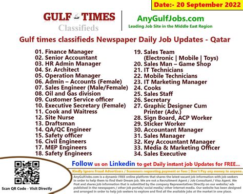 gulf times jobs classifieds