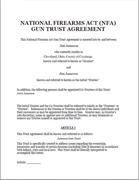 Gun Trust Information