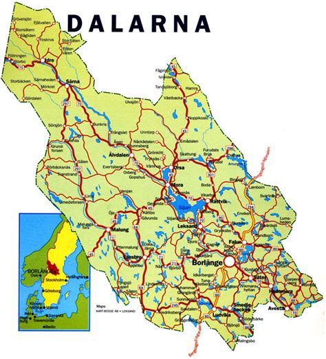 Map of Sweden, the county of Dalarna is red marked.... Download