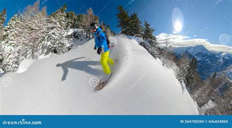 Guy Snowboarding Selfie