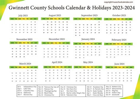 Gwinnett County School Calendar 2024-2025