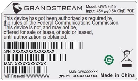 Grandstream Networks GWN7615 punto de acceso inalámbrico Blanco Energía