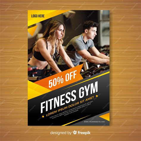Gym and Fitness trifold Brochures Brochure Templates Creative Market