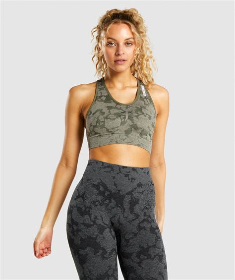 gymshark camo seamless sports bra