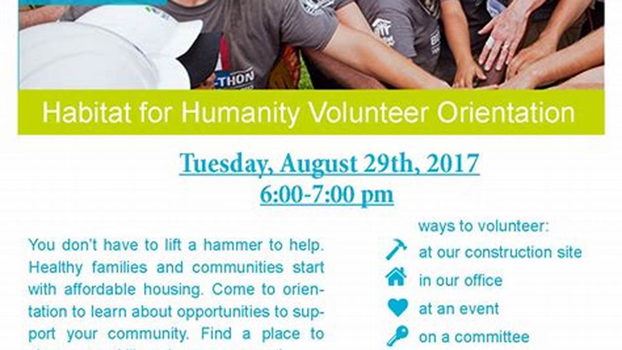 Habitat for Humanity: Volunteer Requirements and Opportunities
