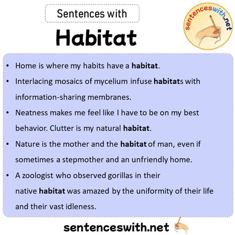 Habitat Examples In A Sentence