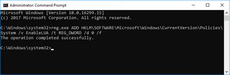 habituate the Command Line to disenable UAC
