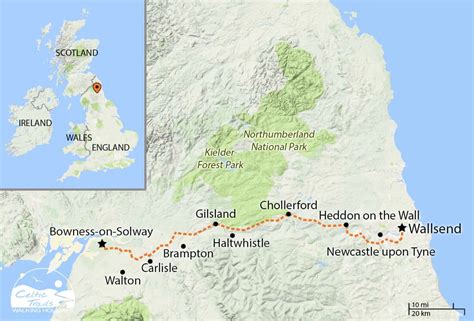 Hadrian's Wall Walk Map