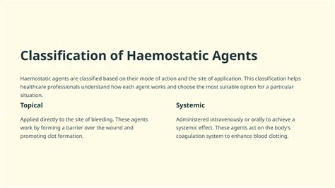 Haemostatic Agent Definition