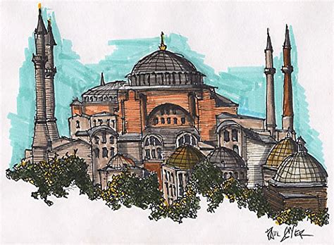 hagia sophia mosque drawing