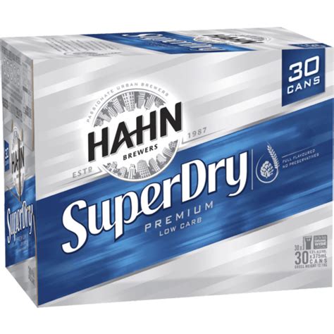 hahn super dry cans 30 pack liquorland