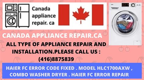 Haier Washer Dryer Fc Error Code