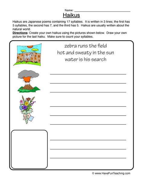 Haiku Worksheets