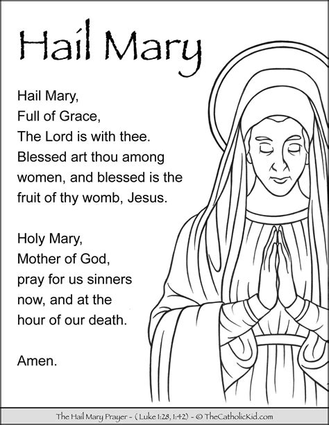 Hail Mary Prayer Coloring Page