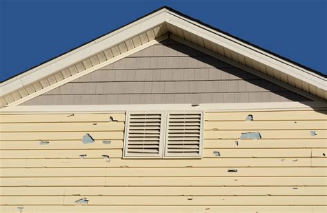 Hail damage on siding