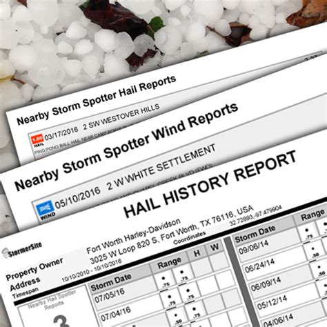 hail damage report by address