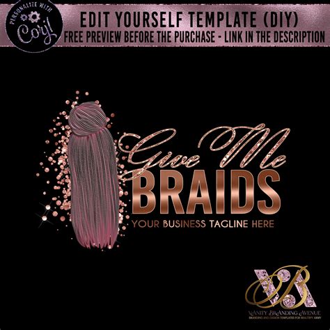 Braids Logo Hair Logo Braids Logo Design Dreadlocks Logo