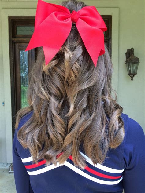 Free Hair Half Up Half Down With Cheer Bow Trend This Years