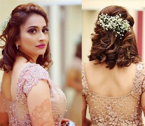 Fresh Hairstyle For Short Hair On Lehenga For Long Hair