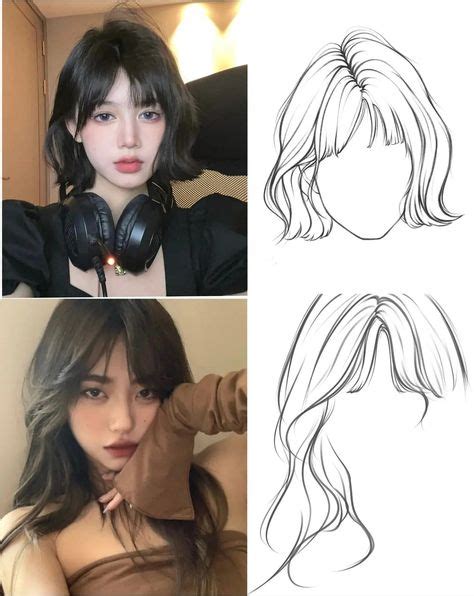 Hairstyles With Bangs Drawing Reference