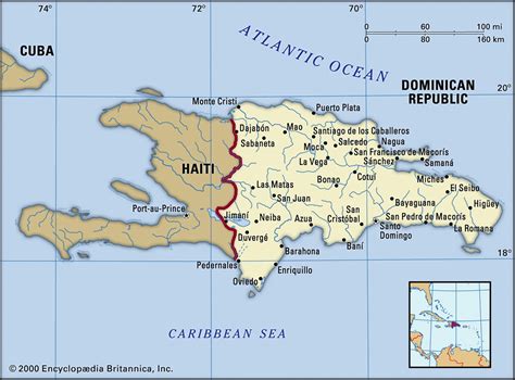 haiti and dominican republic border map