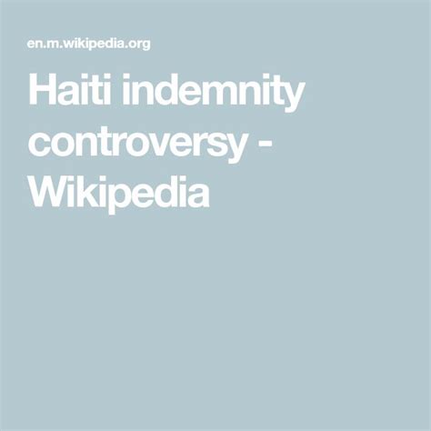 haiti indemnity controversy wikipedia