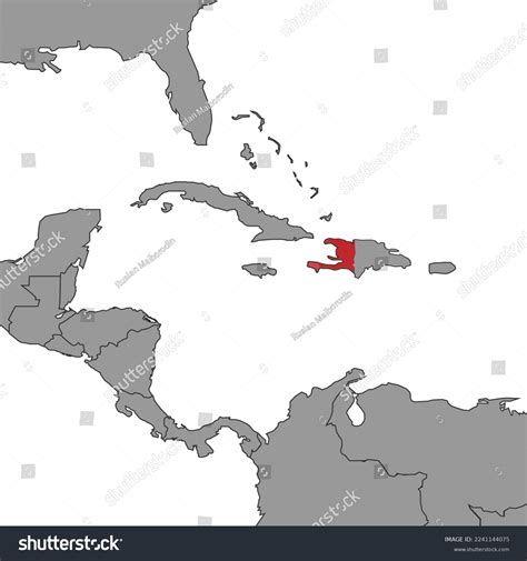 haiti on world map vector