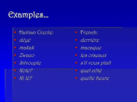 haitian creole vs french creole