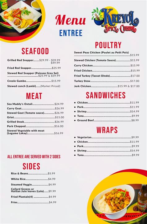 haitian food catering menu