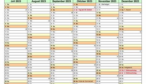 Kalender 2023 zum Ausdrucken - iKalender.org