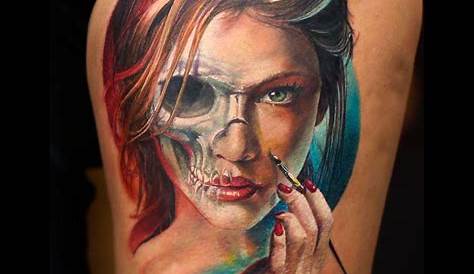 Half Skull Half Face Tattoo | Best Tattoo Ideas Gallery