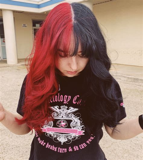 Half Red Half Black Hair: A Bold And Unique Style