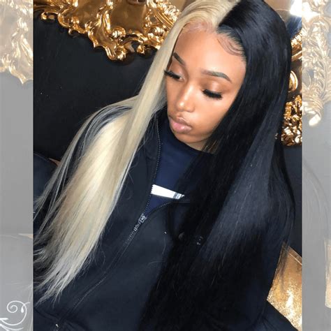 Half Black Half Blonde Wig