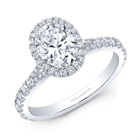 half carat oval halo engagement ring