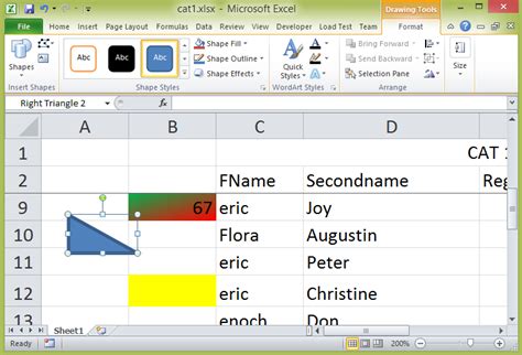 Half Color Excel Cell