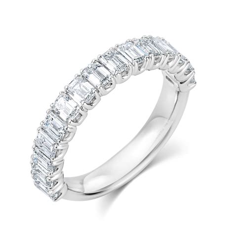 Half Eternity Emerald Cut Ring