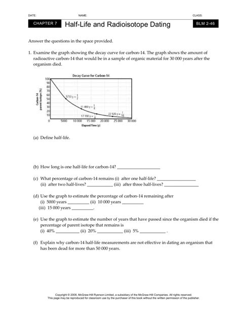 half life graph worksheet answers