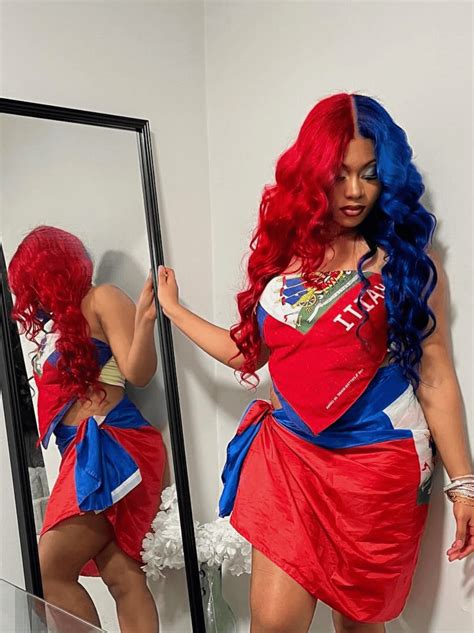 Half Red Half Blue Braids