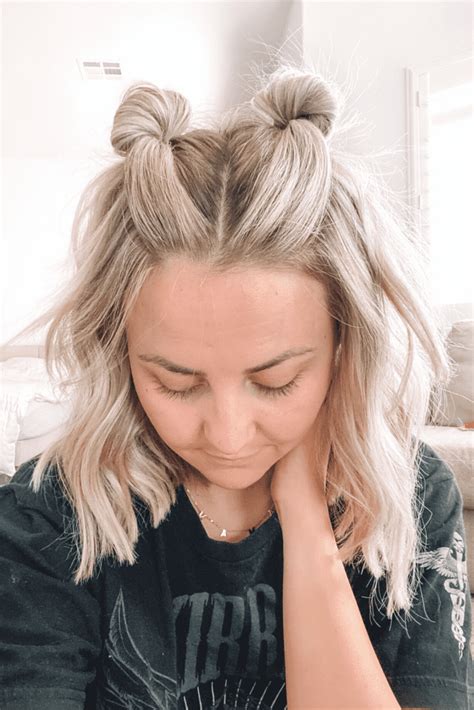 Unique Half Up Half Down Bun Short Hair With Simple Style