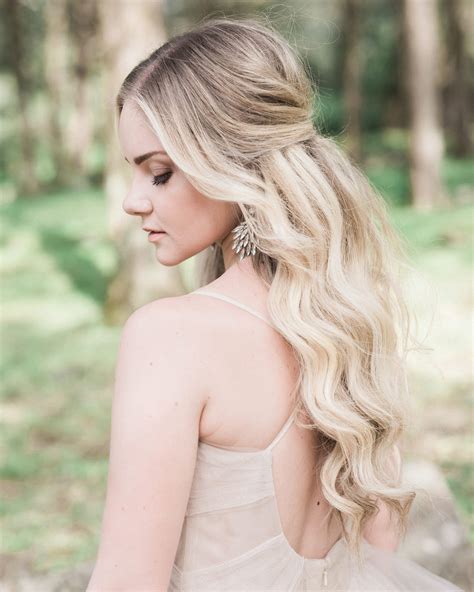 Perfect Half Up Half Down Curly Bridal Hair Trend This Years