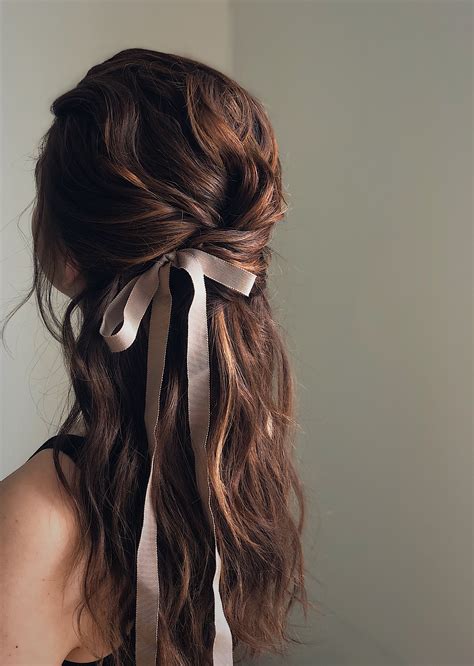 This Half Up Half Down Hair With Ribbon Hairstyles Inspiration