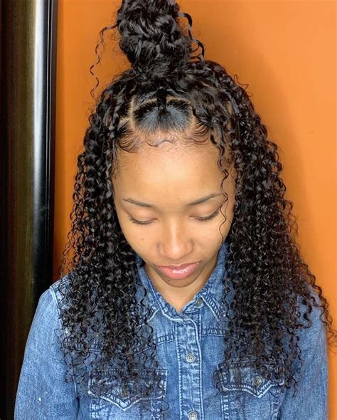 Unique Half Up Half Down Quick Weave With Braids For Long Hair