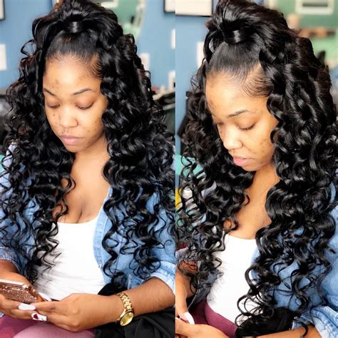 Stunning Half Up Half Down Sew In Straight Hair For Long Hair