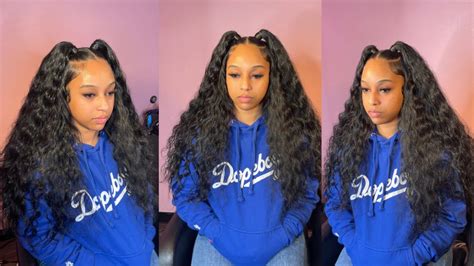 Unique Half Up Half Down Sew In Two Ponytails With Simple Style