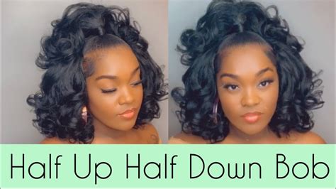 Stunning Half Up Half Down Weave On Short Hair For Short Hair