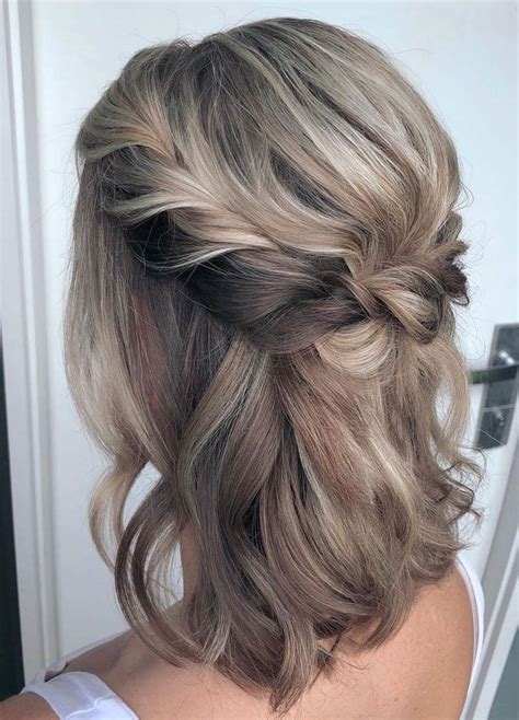 The Half Up Half Down Wedding Hair For Short Hair For New Style