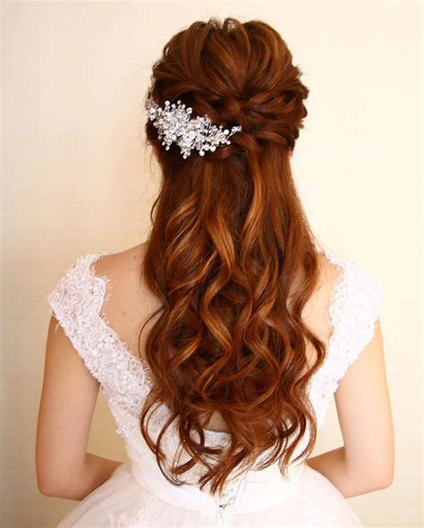 Perfect Half Up Half Down With Hair Comb For Bridesmaids