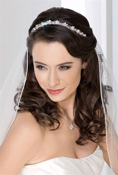  79 Gorgeous Half Up Wedding Hair With Tiara And Veil For Long Hair