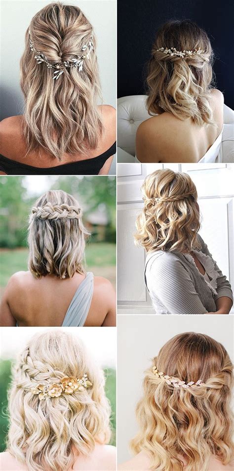 This Half Up Wedding Hairstyles For Shoulder Length Hair For Bridesmaids