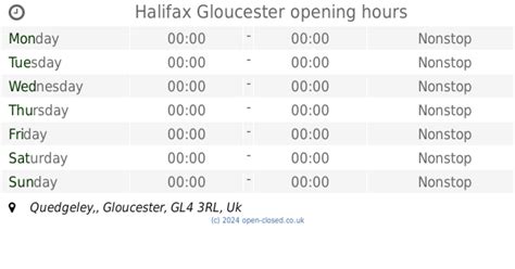 Halifax Opening Times Gloucester